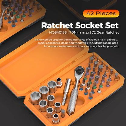 42 in 1 Precision Ratchet Screwdriver Set Magnetic Screwdriver Bit Set